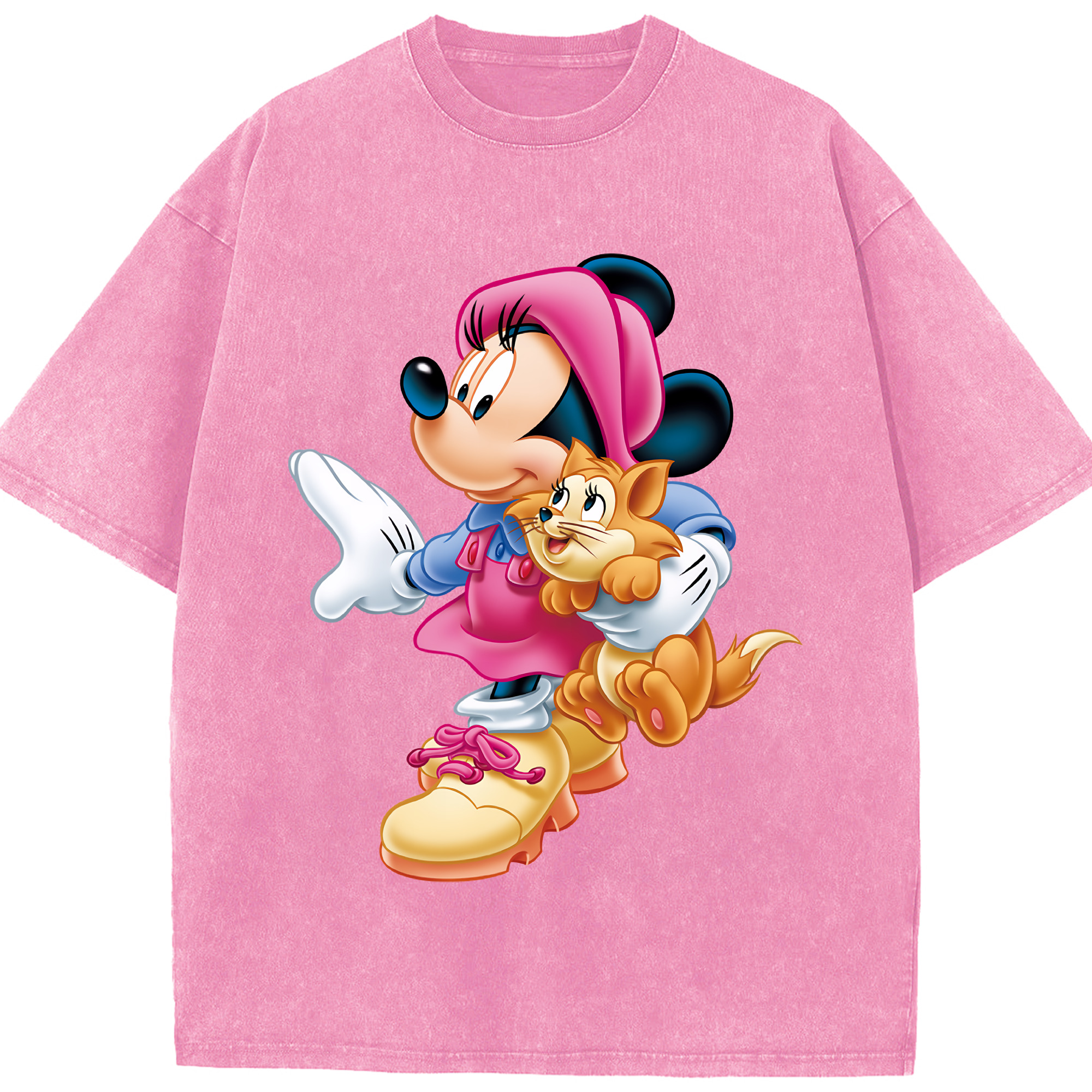 （画像用） ミッキーマウス Mickey Mouse 綿100% ヴィンテージ風 半袖Tシャツ（フロントプリント）